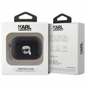 Karl Lagerfeld Monogram Karl Head suojakuori AirPods Pro 2:lle - musta