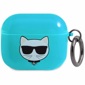 Karl Lagerfeld Choupette -kotelo AirPods 3:lle - sininen