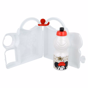 Minnie Mouse -eväsrasia- ja 400 ml:n juomapullosetti