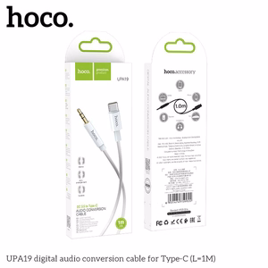 Hoco UPA19 USB-C–3,5 mm -äänisovitinkaapeli, 1 m, hopea