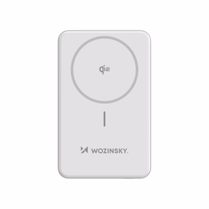 Powerbank Wozinsky WLWP-10KA0Y3WS 22.5W PD Qi2 10000 mAh, jalustalla, 1x USB-A, 1x USB-C - valkoinen