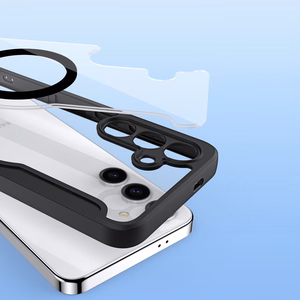 Dux Ducis Skin X Pro -suojakuori Samsung S24+:lle magneettisormuksella ja läpällä - musta