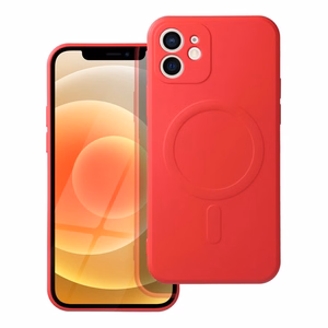 Silikoninen Mag Cover iPhone 12 MINI:lle yhteensopiva MagSafen kanssa punainen