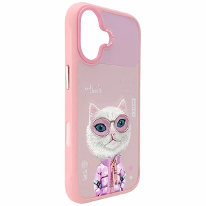 Nimmy Cool&Cute 2.0 Cat Suojakuori iPhone 17:lle - Vaaleanpunainen