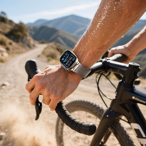 Tech-Protect Milano Vanguard -ranneke Apple Watchille (44 / 45 / 46 / 49 mm) - Titanium