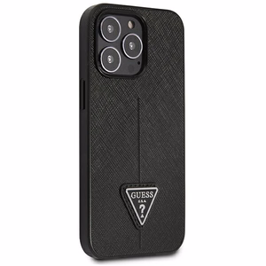 Guess GUHCP14LPSATLK iPhone 14 Pro 6.1" musta/musta kovakotelo SaffianoTriangle logo