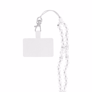 CRYSTAL DIAMOND Puhelimen nauha / narun pituus 74 cm (37 cm silmukassa) / kaulaan - valkoinen