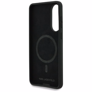 Karl Lagerfeld Silicone nauble Heads And Circle MagSafe case for Samsung Galaxy S25 Edge - black