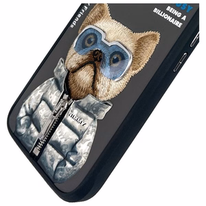 NIMMY Suojakuori COOL&CUTE 2.0 Koira iPhone 16:lle musta