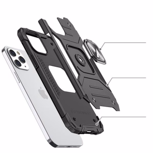 Suojakuori Wozinsky Ring Armor Apple iPhone 13 Pro, hopeinen