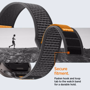 SPIGEN ATHLEX AIR 2 Apple Watch 8 / 9 / 10 / 11 / SE / Ultra (44 / 45 / 46 / 49 MM) Active musta / oranssi