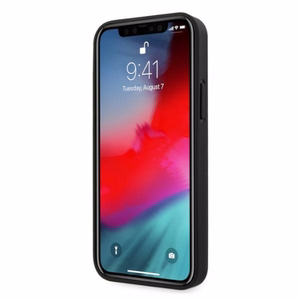 BMW Nahka rei'itetyt sivut Kotelo iPhone 12 / iPhone 12 Pro - musta