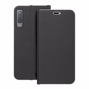 Flip-suojakuori Samsung A7 2018:lle Luna Book Carbon musta