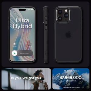 Spigen Ultra Hybrid iPhone 15 Pro Suojakuori - Kirkas Musta