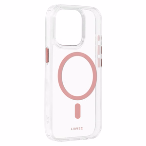 Liavec Glossy Magsafe Kirkas Suojakuori iPhone 13 Pro:lle vaaleanpunainen