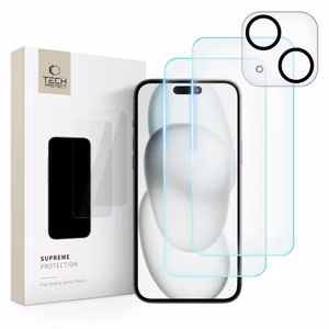 Tech-Protect Supreme Set iPhone 15:lle 2x karkaistu lasi näytölle / karkaistu lasi kameralle