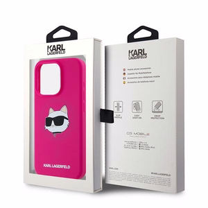 Karl Lagerfeld Silicone Choupette Head MagSafe silikoninen suojakuori iPhone 15 Pro:lle - vaaleanpunainen