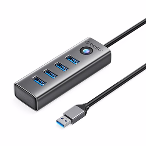 Orico PDD4U-U3 Hub 4x USB-A 3.0 - harmaa