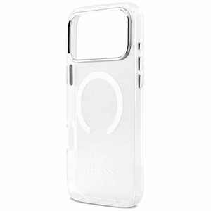 Guess Metal Outline MagSafe -kuori iPhone 17 Pro Max - hopea