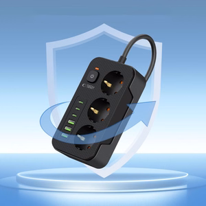 Tech-Protect PC3X6 Virtariba 3 Pistoketta 240V + 3xUSB-A + 3xUSB-C 200cm Musta
