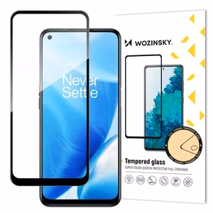 Wozinsky erittäin kestävä täysliimautuva karkaistu koko näytön lasi kehyksellä, suojakuoren kanssa yhteensopiva, OnePlus Nord N200 5G, musta
