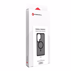 Suojakuori Samsung S26 ULTRA Forcell F-Protect Smoke Hybrid Premium yhteensopiva MagSafen kanssa musta