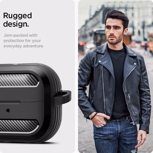 Spigen Rugged Armor Samsung Galaxy Buds 3 / 3 Pro Case - Black