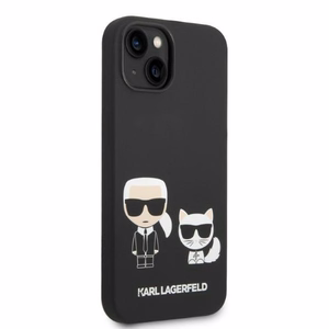 Karl Lagerfeld KLHMP14MSSKCK iPhone 14 Plus 6.7 kovakuori musta / musta Liquid Silicone Karl & Choupette Magsafe