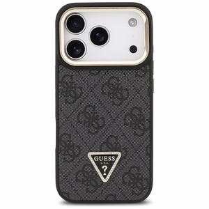 Guess 4G PU Triangle Logo & Stand Camera MagSafe suojakuori iPhone 17 Pro - musta