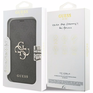 Guess Book 4G Metal Logo -suojakuori iPhone 17 Pro - musta