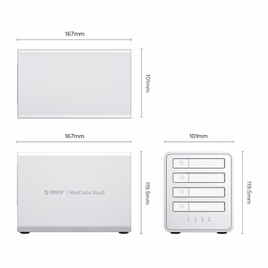 Orico 8848U4 DAS Series 4-Bay M.2 NVMe SSD Disk Array - White