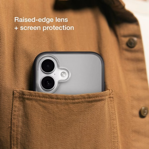 Incase Slim Case -suojakuori MagSafe-tuella iPhone 16 Plus -puhelimelle, läpikuultava musta
