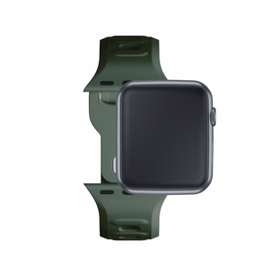 3mk-silikoniranneke Apple Watchille, 42/44/45/46/49 mm, tummanvihreä, suuri koko