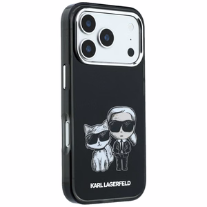 Karl Lagerfeld Smooth Karl & Choupette Bodies Sketch -suojakuori laitteelle iPhone 18 Pro Max / 17 Pro Max, MagSafe-yhteensopiva – musta