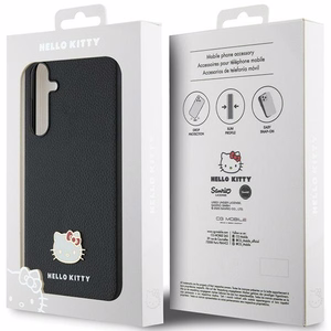 Hello Kitty Metal Logo Kitty Head Suojakuori Samsung Galaxy A55:lle - Musta