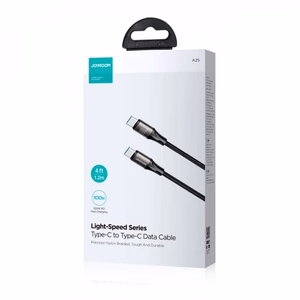 Joyroom Light-Speed Series S-A25 USB-C / USB-C kaapeli 100W 1,2 m - musta
