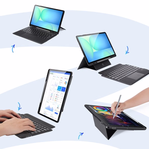 Dux Ducis DK -sarjan näppäimistökotelo Samsung Tab S10 FE+ (Plus) -mallille taustavalaistuksella, musta