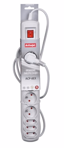 Activejet APN-8G – 8-pistorasiainen jatkojohto, 1.5 m johto, harmaa (APN-8g/1,5m-GR)