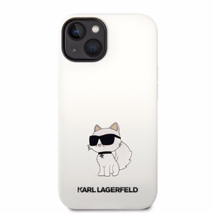 Karl Lagerfeld Silicone Choupette suojakuori iPhone 14 Plus:lle - valkoinen