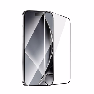 Karkaistu lasi metallireunuksella iPhone 14 Pro 6,1:lle musta reunus