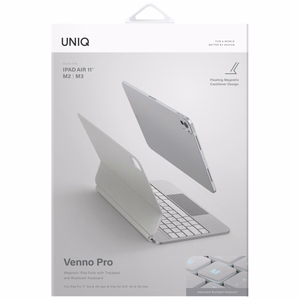 Uniq Venno Pro Magnetic Smart Case with Keyboard for iPad Air 10.9" (2020/2022) / Pro 11" (2021/2022) / Air 11" (2024/2025/2026) - White