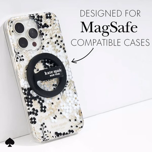 Kate Spade New York Magnetic Loop Grip -magneettinen MagSafe-sormipidike puhelimelle, musta