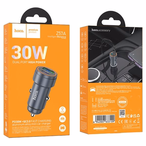 Car charger Hoco Z57A 30W (1xUSB 1xUSB-C) black