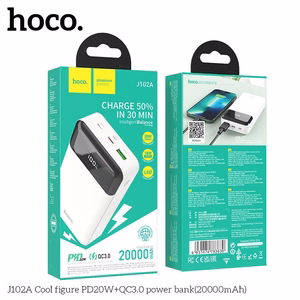 Varavirtalähde (f) Hoco 20000 mAh QC3.0 PD 3A 20W J102A valkoinen