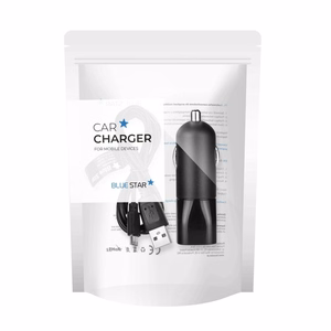 Autolaturi Blue Star USB A 2A + kaapeli USB A - Micro USB musta