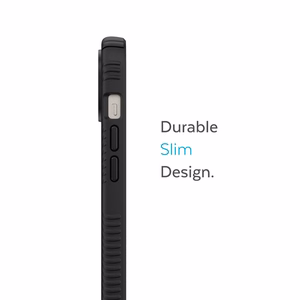 Speck Presidio2 Grip MagSafe suojakuori iPhone 14 Plus -laitteelle, pitävällä liukuestepinnalla, Black / Black / White -väriyhdistelmä