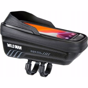 WILDMAN matkalaukku polkupyörän rungolle vetoketjulla, 1L (4 "- 7"), E12X, musta