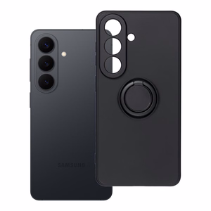 Suojakuori Samsung S26 silikoninen sormusrakenne musta