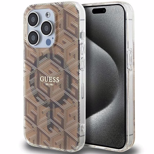 Guess IML GCube MagSafe Suojakuori iPhone 15 Pro Max:lle - ruskea