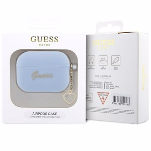 Guess GUAP2LSCHSB AirPods Pro 2 Silikoninen Suojakuori sininen/sininen Charm Heart Collection